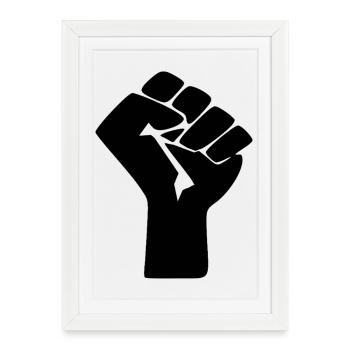 Poing de la Résistance - Le Signe des Mouvements Sociaux - Affiche encadrée (27 × 37 cm) - blanc - Devant