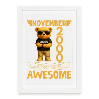 November 2000, 25 Years of Being Awesome - Affiche encadrée (27 × 37 cm) - blanc - Devant