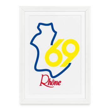 Rhône 69  - Affiche encadrée (27 × 37 cm) - blanc - Devant