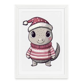 Tatous de Noël - Affiche encadrée (27 × 37 cm) - blanc - Devant