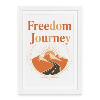 Voyage de la liberté – Le chemin vers la liberté - Affiche encadrée (27 × 37 cm) - blanc - Devant