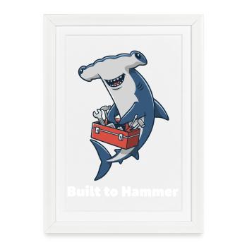 Artisan de la construction de requins-marteaux - Affiche encadrée (27 × 37 cm) - blanc - Devant