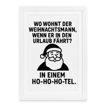 Ho Ho Hotel Santa Claus Holiday - Framed poster (27 × 37 cm) - white - Front