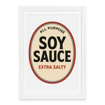 Sauce soja – Costume drôle d’Halloween - Affiche encadrée (27 × 37 cm) - blanc - Devant