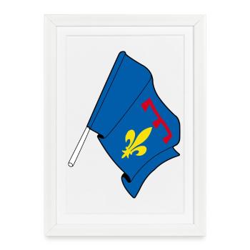 Drapeau de Provence - Affiche encadrée (27 × 37 cm) - blanc - Devant