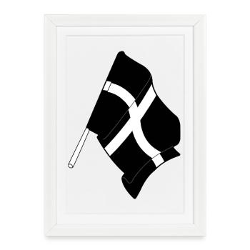 Cornwall Flag - Framed poster (27 × 37 cm) - white - Front