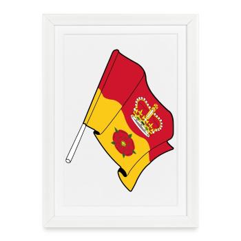 Drapeau du Hampshire - Affiche encadrée (27 × 37 cm) - blanc - Devant