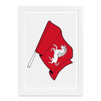 🇬🇧 1. Kent Flag - Affiche encadrée (27 × 37 cm) - blanc - Devant