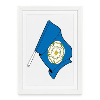 Drapeau du Yorkshire - Affiche encadrée (27 × 37 cm) - blanc - Devant
