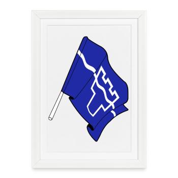 Drapeau du Tyne et de la Tenue - Affiche encadrée (27 × 37 cm) - blanc - Devant