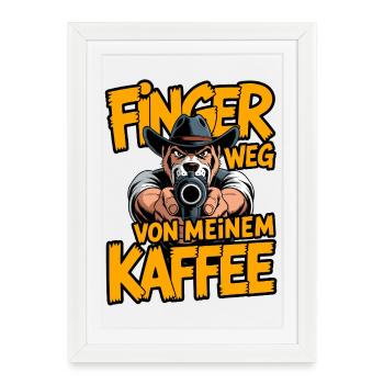 Lâche mon café - Affiche encadrée (27 × 37 cm) - blanc - Devant