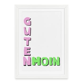 Bonjour - Affiche encadrée (27 × 37 cm) - blanc - Devant