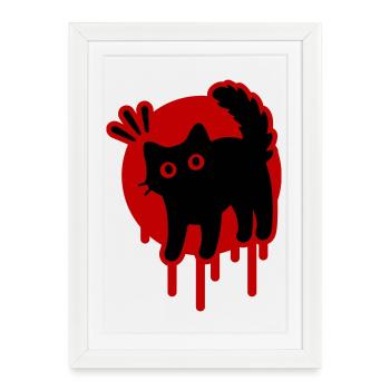 Cat Cat - Framed poster (27 × 37 cm) - white - Front