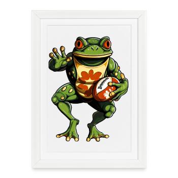 Frogs Rugby - Framed poster (27 × 37 cm) - white - Front