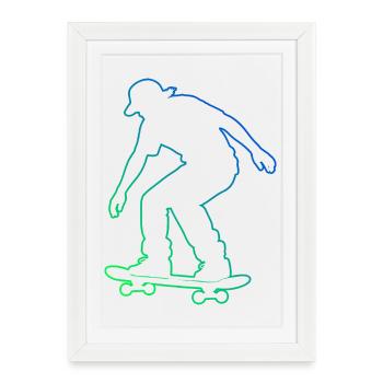 Œuvres de skateboard pour votre tenue - Affiche encadrée (27 × 37 cm) - blanc - Devant