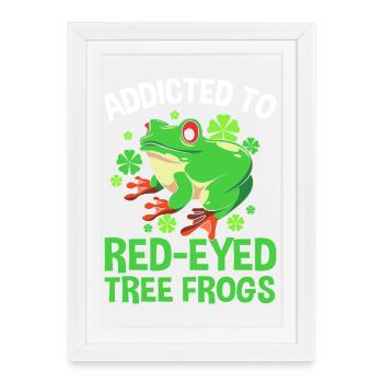 Grenouille Rainette arboricole - Affiche encadrée (27 × 37 cm) - blanc - Devant