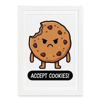 Accept Cookies - Framed poster (27 × 37 cm) - white - Front