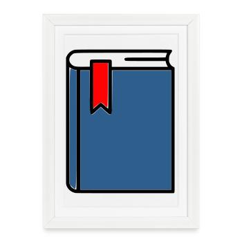 Journal relié de la Bible à livres épais - Affiche encadrée (27 × 37 cm) - blanc - Devant