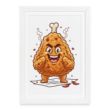 Giggling chicken breading - Framed poster (27 × 37 cm) - white - Front