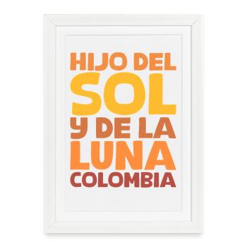 Fils du Soleil et de la Lune Colombie - Affiche encadrée (27 × 37 cm) - blanc - Devant