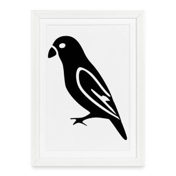 Cadeau de l’oiseau noir amoureux de la nature - Affiche encadrée (27 × 37 cm) - blanc - Devant