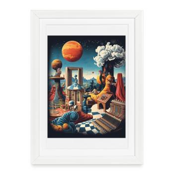 Surreal Planetarium Cityscape - Framed poster (27 × 37 cm) - white - Front