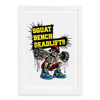 Soulevé de terre SquadBenchLift - Affiche encadrée (27 × 37 cm) - blanc - Devant