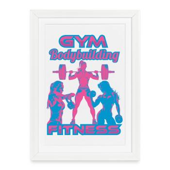 Fitness-gymGirls - Affiche encadrée (27 × 37 cm) - blanc - Devant