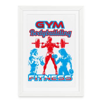 Fitness-gym-bodybuilding - Affiche encadrée (27 × 37 cm) - blanc - Devant