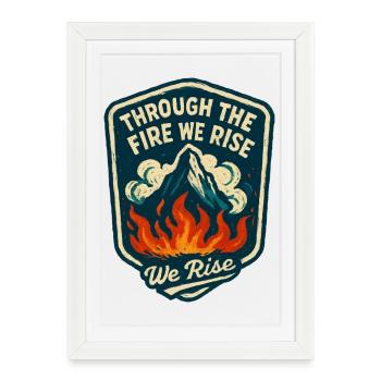 S'élever par les Flammes : La Forge du Caractère - Affiche encadrée (27 × 37 cm) - blanc - Devant