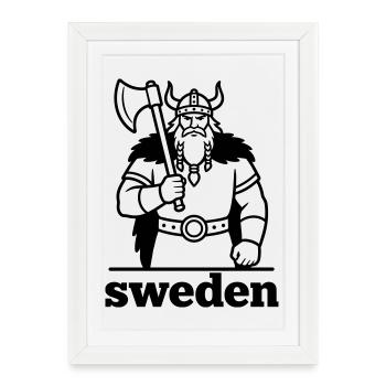 Suède - Affiche encadrée (27 × 37 cm) - blanc - Devant