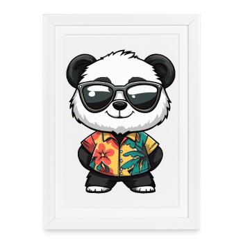 Panda Comic Vacation - Framed poster (27 × 37 cm) - white - Front