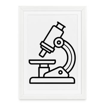 Microscope - Framed poster (27 × 37 cm) - white - Front