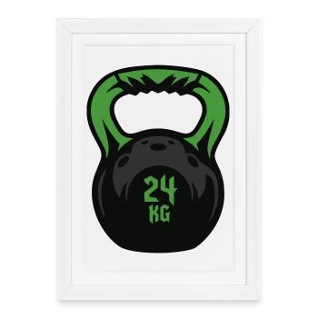 Kettlebell 24 KG Kugelhantel - Framed poster (27 × 37 cm) - white - Front