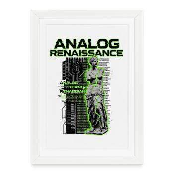 Cyberpunk de la Renaissance analogique - Affiche encadrée (27 × 37 cm) - blanc - Devant