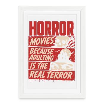 Horror Marathon Lifestyle Humor - Framed poster (27 × 37 cm) - white - Front