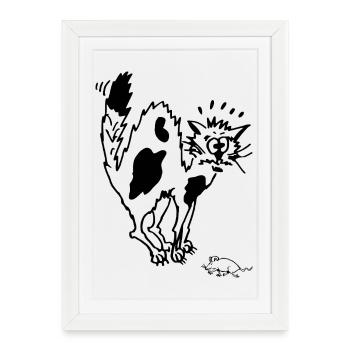 Cat and mouse funny - Framed poster (27 × 37 cm) - white - Front
