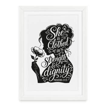Silhouette de Force et de Dignité - Affiche encadrée (27 × 37 cm) - blanc - Devant