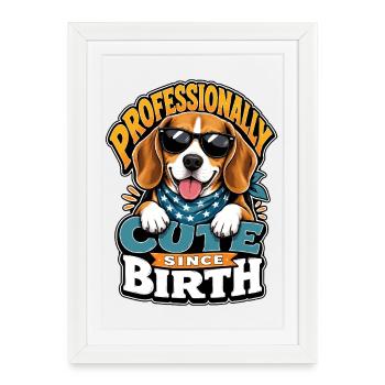 Beagle - Framed poster (27 × 37 cm) - white - Front