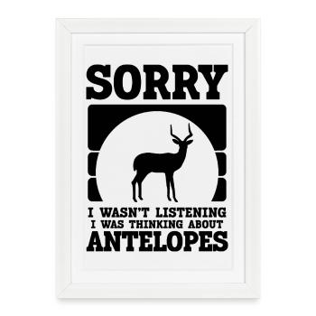 Antilope Humor Vintage - Affiche encadrée (27 × 37 cm) - blanc - Devant