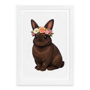 Havana Rabbit - Affiche encadrée (27 × 37 cm) - blanc - Devant