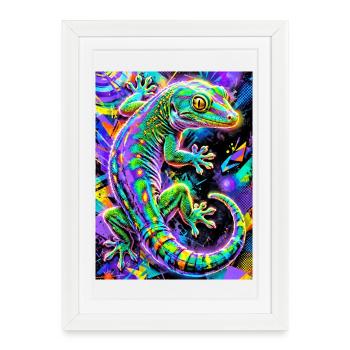 Gecko - Affiche encadrée (27 × 37 cm) - blanc - Devant
