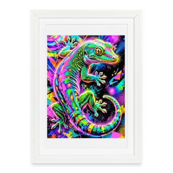 Gecko - Affiche encadrée (27 × 37 cm) - blanc - Devant