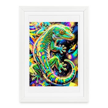 Gecko - Framed poster (27 × 37 cm) - white - Front