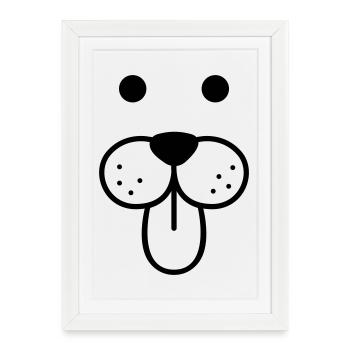 doggy face - Affiche encadrée (27 × 37 cm) - blanc - Devant