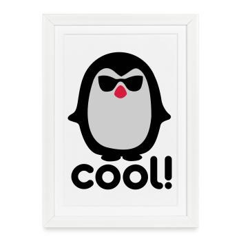 Pinguïn frais - Affiche encadrée (27 × 37 cm) - blanc - Devant