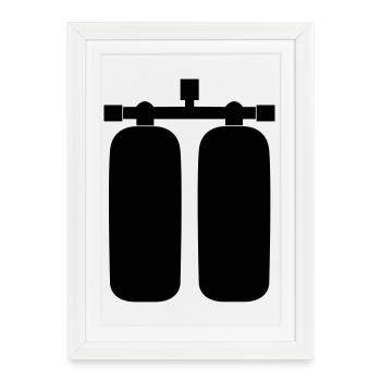 réservoirs - Affiche encadrée (27 × 37 cm) - blanc - Devant
