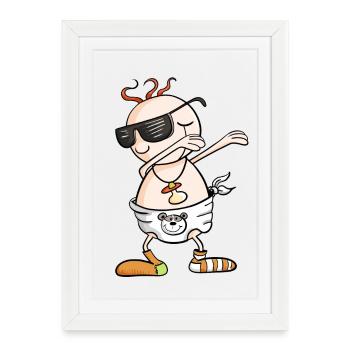 Dab Baby I Drôle Cadeau De Grossesse - Affiche encadrée (27 × 37 cm) - blanc - Devant