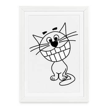 Cheshire Cat - Affiche encadrée (27 × 37 cm) - blanc - Devant