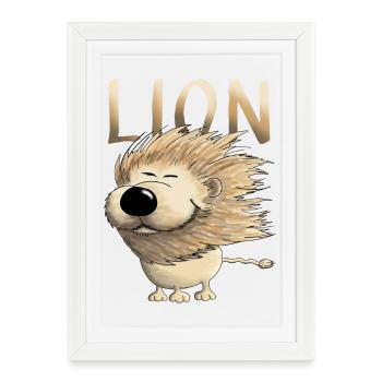 Zodiac Leo cartoon - Framed poster (27 × 37 cm) - white - Front